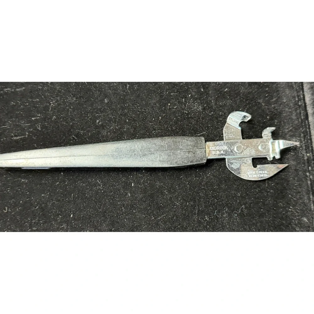 Vintage Androck Multi Tool Can Bottle Opener Tempered Tool Steel USA Black